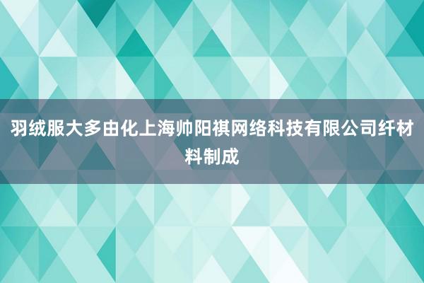 羽绒服大多由化上海帅阳祺网络科技有限公司纤材料制成