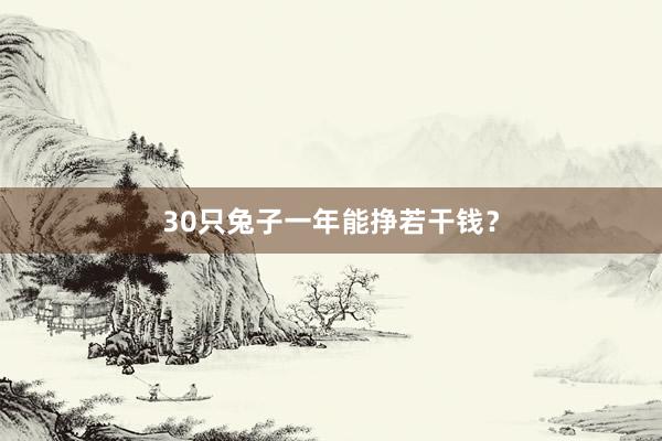 30只兔子一年能挣若干钱？